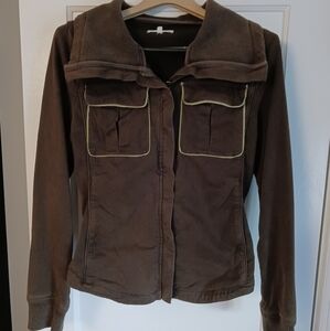Utility Brown Women's Jacket with Pockets